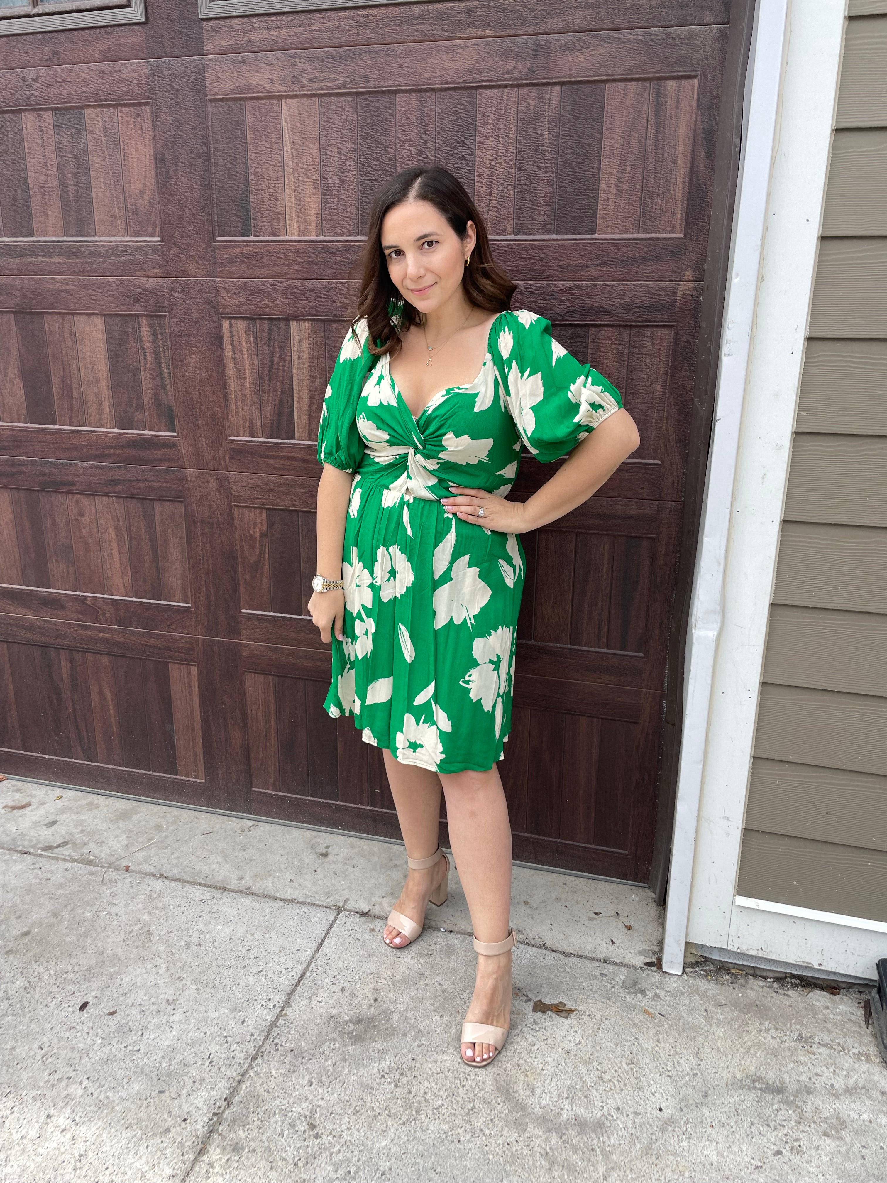 MAKENA CAICOS PRINT DRESS - GREEN