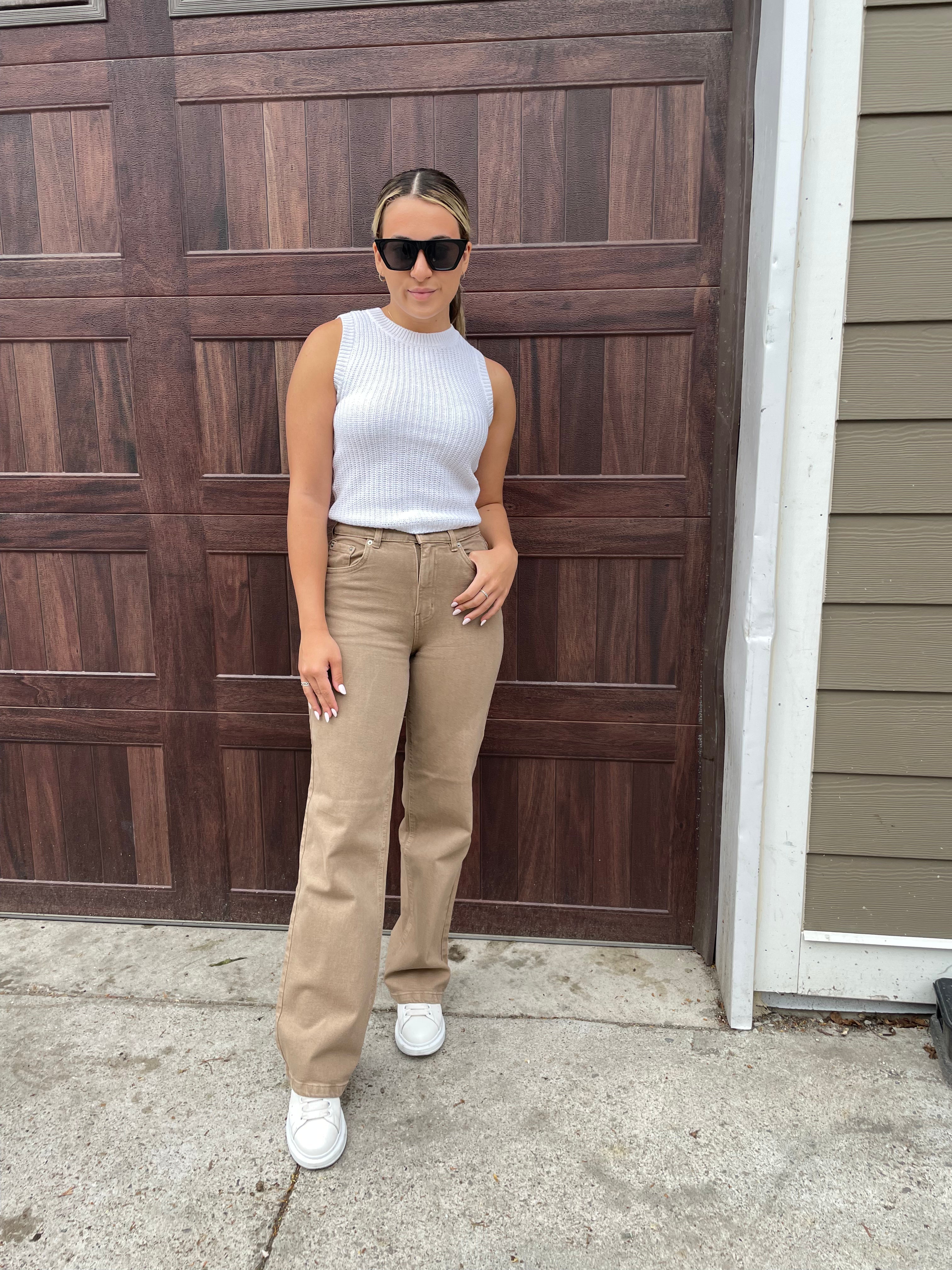 90'S WIDE LEG PANT - TAN