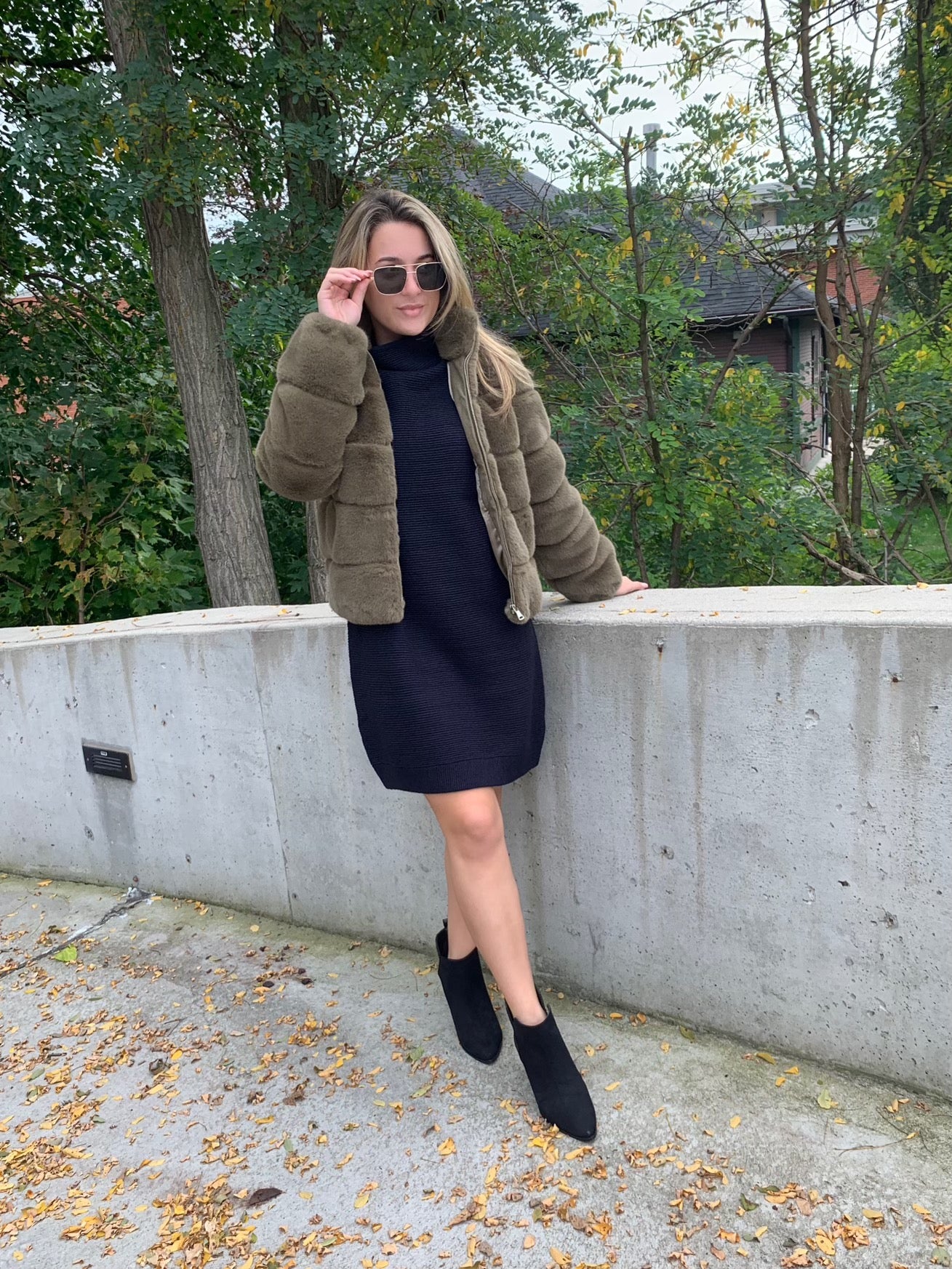 WILLOW KNIT DRESS - DARK STORM
