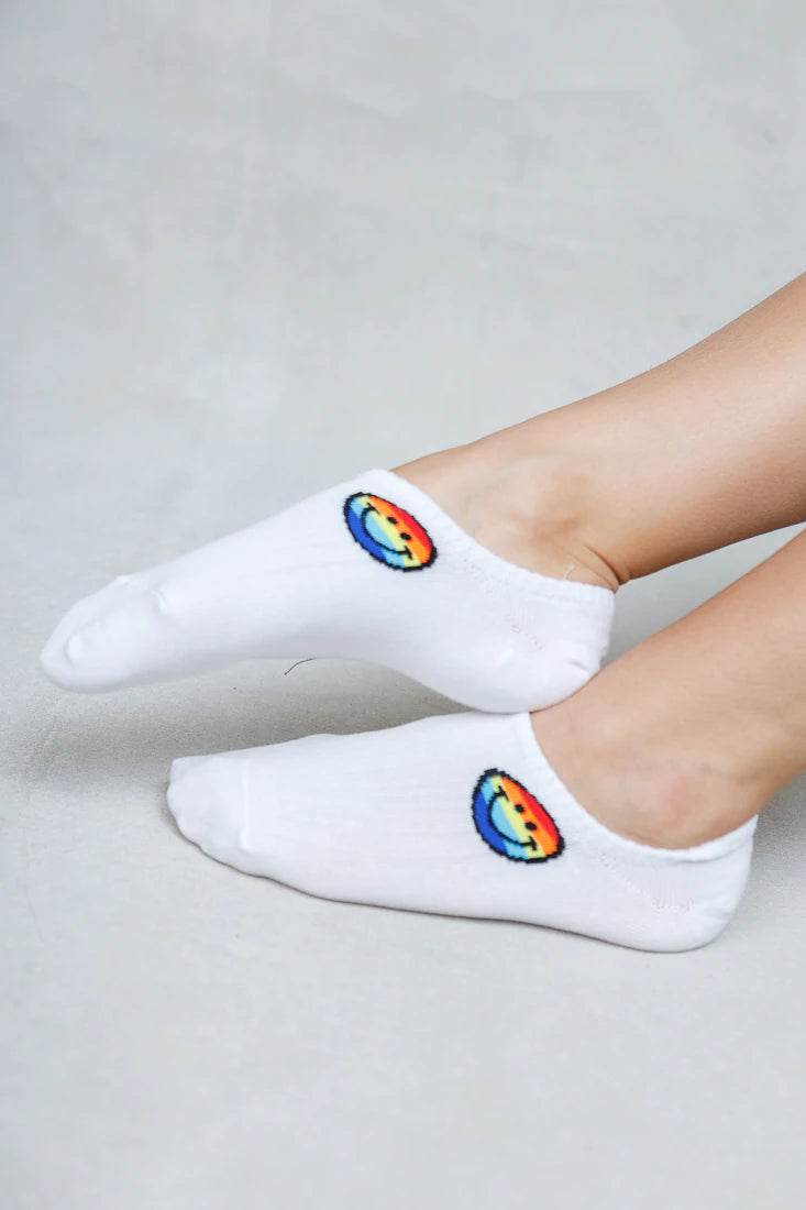 RAINBOW SMILEY SOCKS (2 PAIRS)