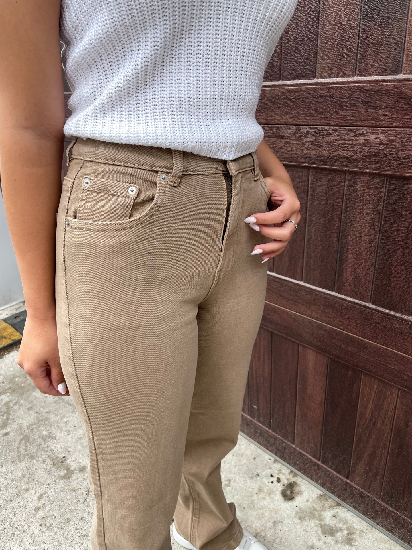 90'S WIDE LEG PANT - TAN