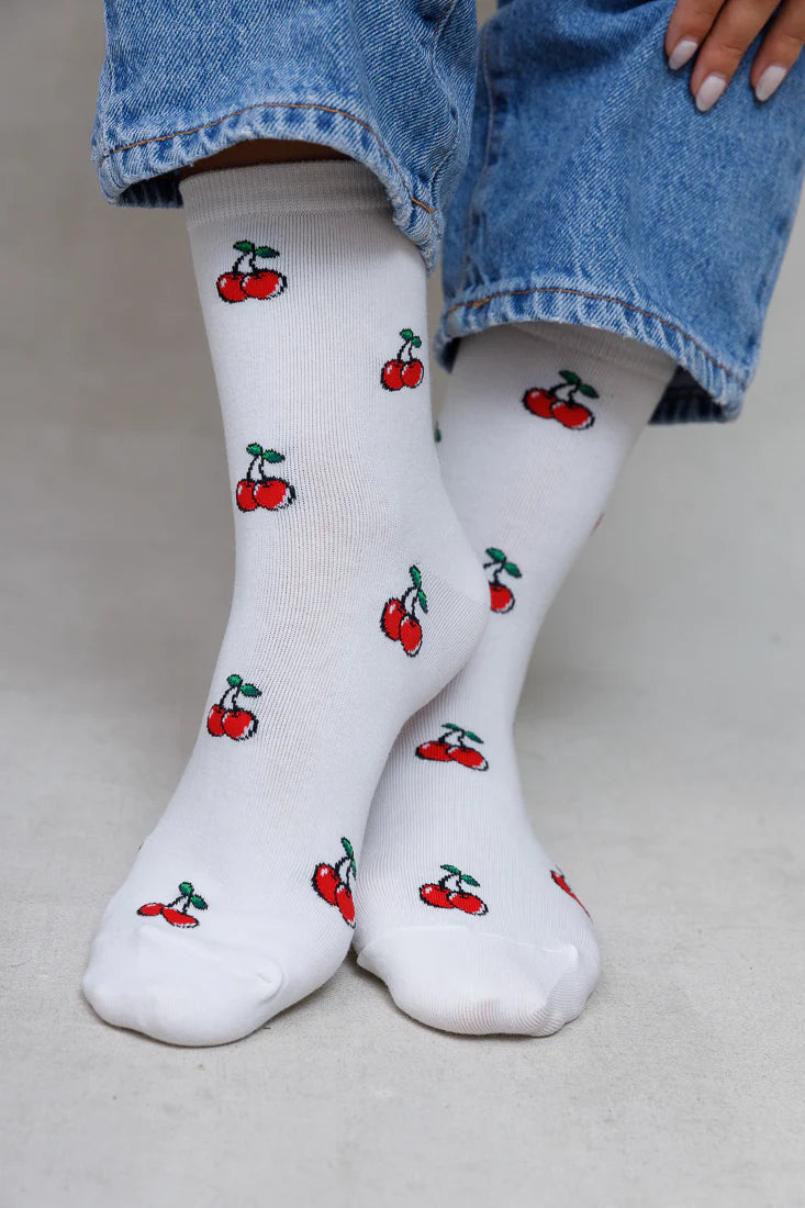 CHERRY LOVE SOCKS (2 PACK)