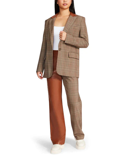 MACKENZIE PLAID PANT - CHICORY COFFEE