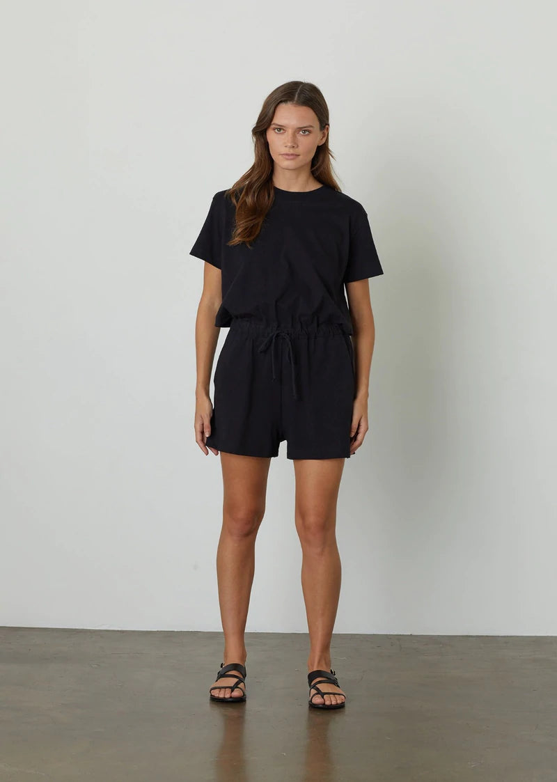 AMBER LIGHT STRUCTURED ROMPER - BLACK