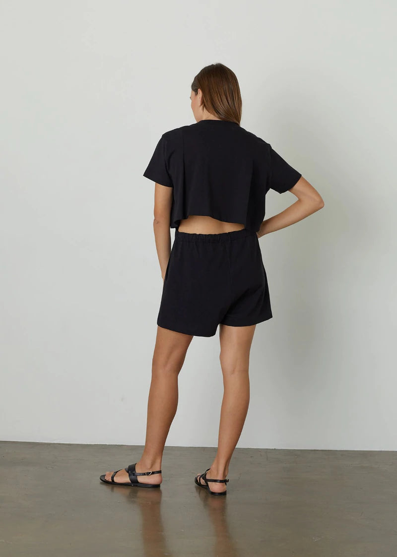 AMBER LIGHT STRUCTURED ROMPER - BLACK