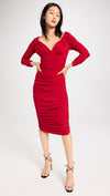 TARA LONG SLEEVE DRESS - RED