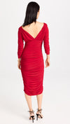 TARA LONG SLEEVE DRESS - RED