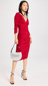 TARA LONG SLEEVE DRESS - RED