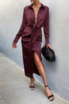 SKLAR SHIRT DRESS - CHOCOLATE