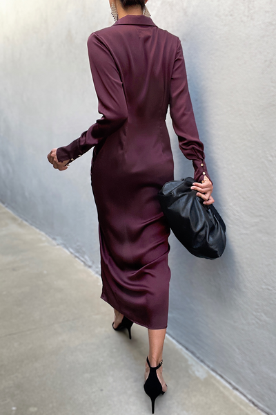 SKLAR SHIRT DRESS - CHOCOLATE
