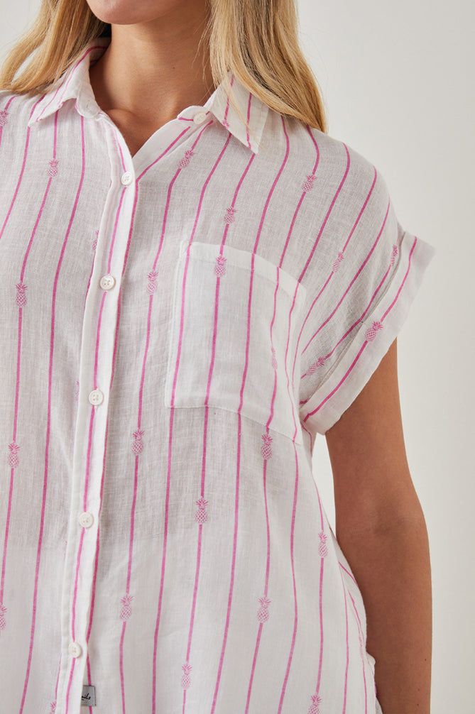 WHITNEY SHIRT - PINK PINEAPPLE STRIPE