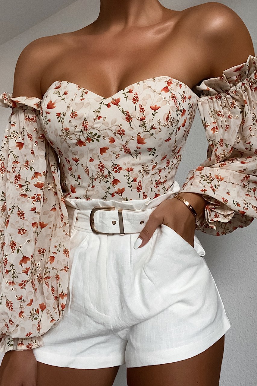 AUTUMN BODYSUIT - BEIGE FLORAL